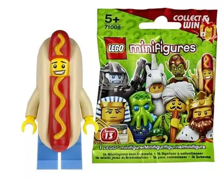 LEGO Minifigures Series 13 Hot Dog Man Нераспечатанный LEGO Minifigures Series 13 Hot Dog Man [71008-14]