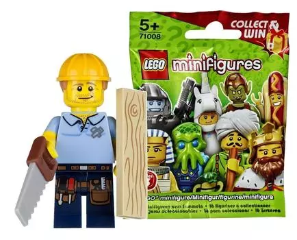 LEGO Minifigures Series 14 нераспечатанный товар LEGO Minifigures Series 14 Плотник Плотник, | [71008-9]