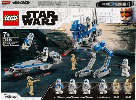 LEGO Star Wars Clone Troopers 501 Unit 75280 Игрушечный блок Подарочный герой Sentai для мальчиков от 7 лет и старше
