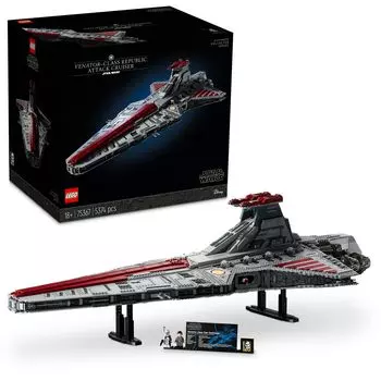 LEGO Star Wars Venator Class Republic Attack Cruiser Toy Toy Подарок на день рождения, блок Рождество для мужчин и женщин, космос 75367