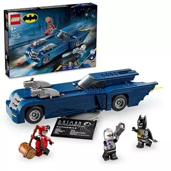 Lego супергерои Бэтмен на Бэтмобиле против. Харли Квинн и мистер. Заморозить игрушки игрушка подарок на день рождения блок Рождество мальчик девочка ребенок 8 лет 9