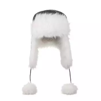 Lei Feng hat women s winter velvet thickened warm ear protection hat ethnic style bamboo leaf Northeast wind snow hat белый