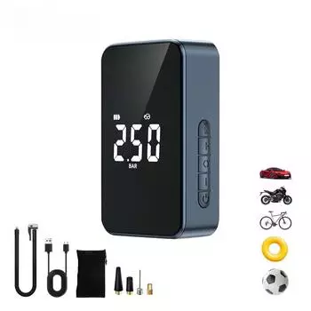 LEIBOO Car Air Pump Portable Air Compressor Car Mini Self Propelled Electric Tire Pump Wireless Digital Display Charging Pump