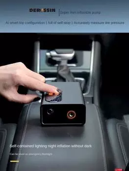 LEIBOO Wireless Air Pump Car Portable Tyre Inflator Electric Motorcycle Pump Air Compressor For Motorcycles Bicycles Auto Ball Battery Powered чёрный