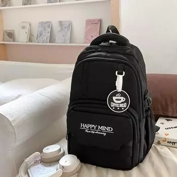 Leisure Big Capacity Backpack With Letter Print Design For Daily Campus Student