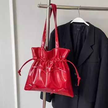 Leisure commuting large-capacity bag women s 2024 new ballet style pleated shoulder tote bag premium sense bucket bag белый