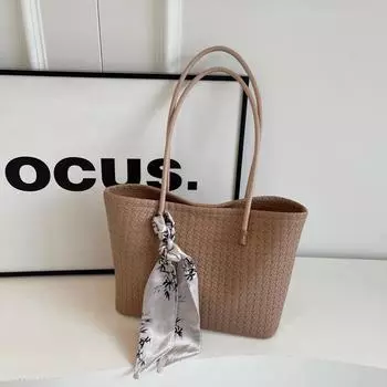 Leisure commuting large-capacity bag, women s 2024 new foreign-style versatile shoulder bag, high-end portable tote bag покинуть белый