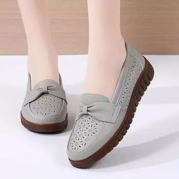 Leisure Fashion Women s Flat Shoes Retro Square Toe Leather Women s Spring Leisure Flat Shoes Elegant Bow Women s Shoes 35