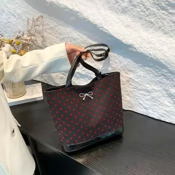 Сумка для отдыха большой вместимости для женщин, новая модная сумка через плечо с волнистой точкой, модная универсальная ручная сумка-тоут для поездок на работу