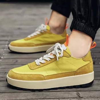 Досуг Новые Четыре Сезона Мужские Кроссовки Для Мужчин Дышащие Модные Кроссовки Для Прогулок На Улице Толстая Подошва Тренд Кроссовки 39 бежевый