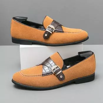 Leisure Walk Men Loafers Fashion Leather Slip-on Shoe Handmade Man Casual Shoes Comfy Driving Shoes New Dress Footwear Moccasins 38 чёрный