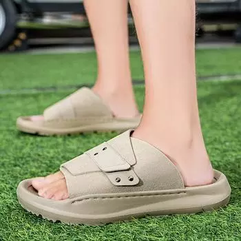 Leisure Walk Slippers Male Sandals Breathable Men Half Drag Slippers Men s Shoes Casual Luxury Non-Slip Summer Flats Beach Shoes 38 чёрный