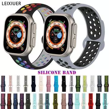 LEIXIUER Ремешок для Smart Watch Ultra для SmartWatch серии 8 7 SE 6 5 4 3 2 1, спортивный силиконовый мягкий резиновый ремешок для умных часов, браслет, ремень 38/40/41mm