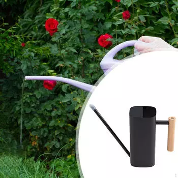 Лейка 800 мл для садового использования, горшечные растения и цветы из нержавеющей стали серебряный