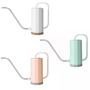 Лейка для растений из нержавеющей стали - 1000 мл, изогнутая горловина для ухода за суккулентами бонсай белый