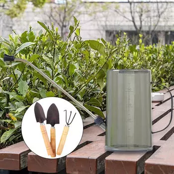 Лейка емкостью 1 л для дома с 3 садовыми инструментами, портативный практичный чайник Gray