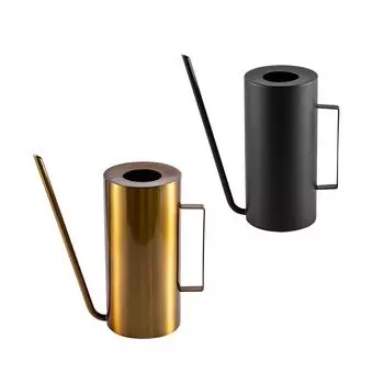 Лейка из нержавеющей стали золотисто-черного цвета - ретро-дизайн, большая емкость 1,5 л, металлическая бытовая лейка для цветов