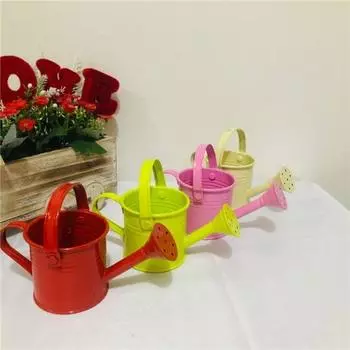 Лейка из оцинкованного железа, креативный уникальный мини-чайник в виде цветочного горшка карамельного цвета