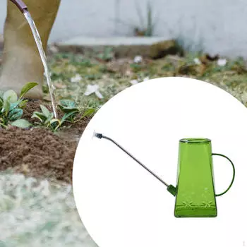 Лейка с длинным носиком 1,4 л горшок прозрачный садовый инвентарь бытовое удобное садоводство зелёный