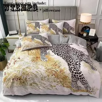 Leka Хлопковые простыни из четырех предметов с рукавами, набор наволочек 1, легкая роскошь, 1,5 метра, 1,8, постельные принадлежности, домашний текстиль Double