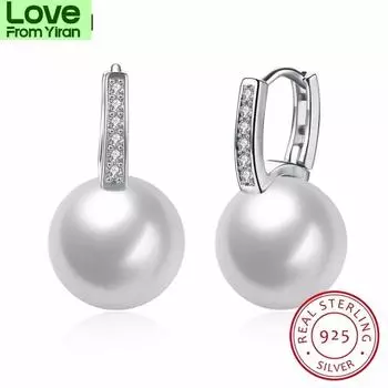 Lekani Woman Fine Jewelry, недавно выпущенные крошечные серьги-кольца из белого жемчуга с фианитами и паве, маленькие, из стерлингового серебра 925 пробы, для девочек, креольские Brinco