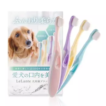 LeLante Dog для маленьких собак, нано-щетка для полости рта и десен, набор из 4 зубных щеток, [10 000 ультратонких щетинок] Зубная щетка, домашнее животное, кошка, зубная щетка,