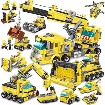 LELE 693Pcs Пожарная машина Автомобиль Строительные блоки Tos для детей Truck