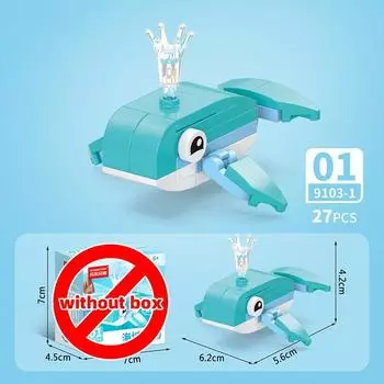 Lele Brother Конструктор Милые Подводные Существа Животные Рыбы Крабы Акулы Дельфины MOC Городская Сцена Собранный Сделай Сам Питомцы Кирпичики белый