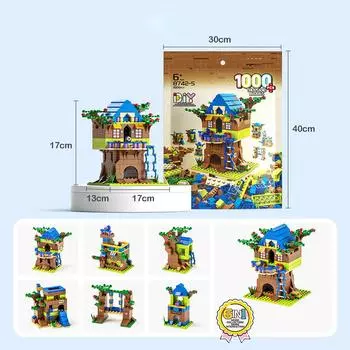 Lele Brother Конструктор Милый Домик на Дереве Волшебный Лесной Замок MOC Городская Сцена Сборный Сделай Сам Маленькие Кирпичики белый