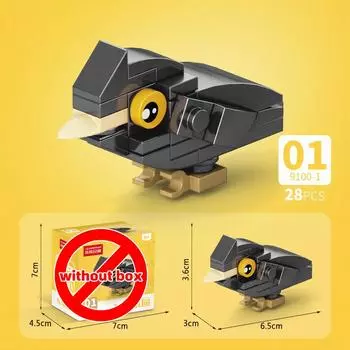 Lele Brother Конструктор Птицы Наземные Животные Фламинго Дятлы Попугаи Павлины Орлы MOC Городская Сцена Сборный Сделай Сам Питомец Кирпичики белый