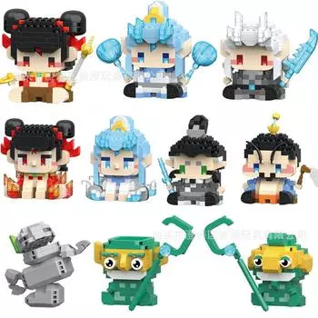 Lele Brothers 2415-2424 Sea Movie Cartoon Guofeng Собранные строительные блоки Игрушка в подарок Оптовая продажа красный/чёрный