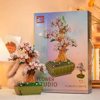 Lele Creative, высококачественные строительные блоки Epiphyllum с подставкой для вазы, украшение для балкона, игрушки для девочек Epiphyllum-548Pcs