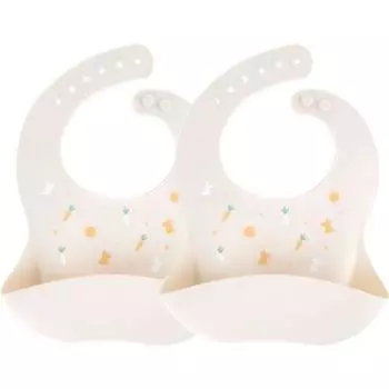 Lemayer силиконовый непромокаемый нагрудник, бежевый кролик, 2 шт., 1 шт.