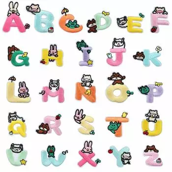 LEMESO Patch Alphabet Girls Милая аппликация 26 шт. Вышитая нашивка с термонаклейкой