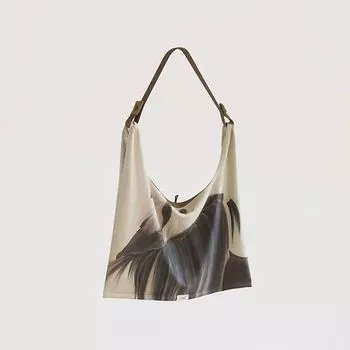Lemina X Qianxiangyinghua Shoulder Messenger Bag Original Work Work Clothing Spring/Summer Tote Bag Casual Women s Canvas Bag Ramina-Together