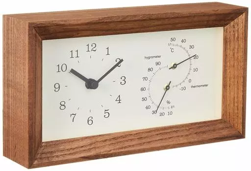 Lemnos Hanging Analog Thermohygrometer Frame Brown FRAME Included Brown BW Lemnos Temperature/Hygrometer LC13-14