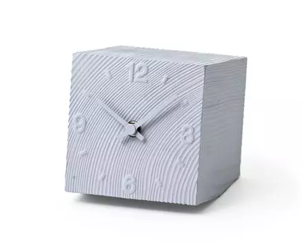 Lemnos Table Clock Analog Aluminum Cube Cube GY Lemnos AZ10-17