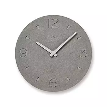 Настенные часы Lemnos Analog Diatomaceous Earth Ash Diatomaceous Earth Clock Lemnos Диаметр Толщина 4 см (Шлифованная отделка) NY21-03GY 28,5 см серый