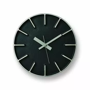Lemnos Wall Clock Edge Clock Analog Aluminum Black BK Diameter 18 x Depth 4cm Black Black AZ-0116 Size