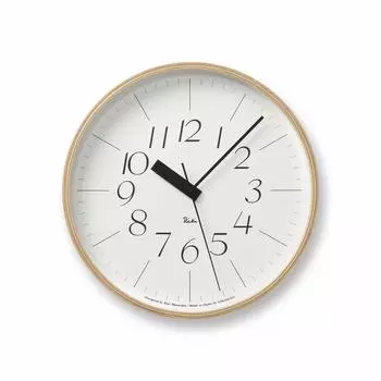 Часы настенные Lemnos Riki Radio Clock Analog Wooden Frame Natural Wood Lemnos White xx WR20-01 25.4 25.4 5.4 см