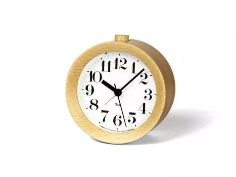 Lemnos WR09-15NT Lemnos Alarm Clock Analog Liki Alarm Clock Natural Color Wood Wood Watch Riki Alarm Clock Natural