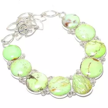 Lemon Chrysoprase Gemstone Handmade 925 Silver Necklace 18 JCN367-37