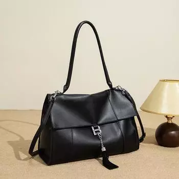 LEMON KOKO 2024 Новая большая сумка-тоут, модная простая женская сумка через плечо, высококачественная кожа с масляным воском, высококачественные большие вместительные сумки для поездок на работу серебряный