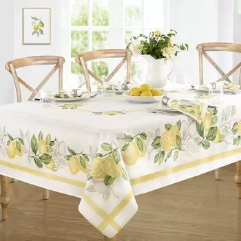 Lemon Orchard Blue Pattern Tablecloth Polyester Wipeable Waterproof Tablecloth Indoor Outdoor Holiday Dining Party Wedding Deocr 50x50cm napkin