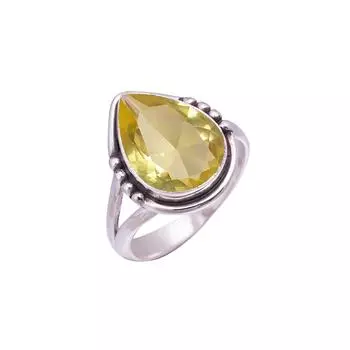 Lemon Quartz Gemstone 925 Sterling Silver Ring V9502, Lemon Ring, Pear Ring, Valentin s Day Gift, Gift For Her, Birthday Gift, Handmade Jewelry, Silve