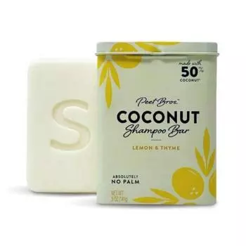 Lemon & Thyme Coconut Shampoo Bar - Moisturizing Vegan Palm Oil Free No Artificial Fragrances Earth Friendly - 5 oz, Lemon & Thyme, Lemon & Thyme
