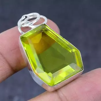 Lemon Topaz Gemstone Handmade 925 Sterling Silver Jewelry Pendant 1.77 s1g07