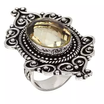 Серебряные украшения ручной работы с лимонным топазом 6.5