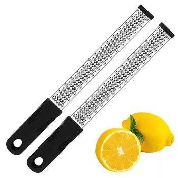 Lemon Zester нержавеющая сталь 430 нержавеющая сталь резиновая ручка ручной многофункциональный для сыра шоколад лимон провод рубанок чёрный