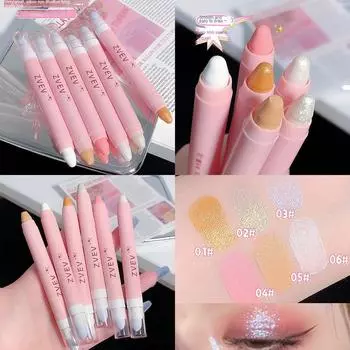 Ленивая двуглавая лежачая ручка тутового шелкопряда, перламутровая матовая тонкая вспышка, восстанавливающая способность, осветляющая сказочные слезы, тени для век, палочка для студентов 05#